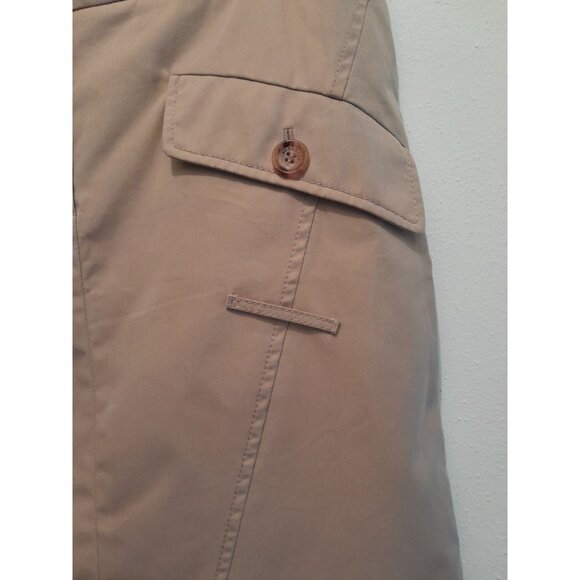 Burberry London Size 10 Designer Preppy Casual Utility Mini Skirt Tan Pockets - Picture 3 of 10